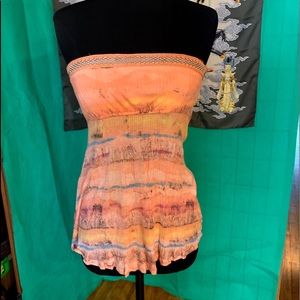 Free people beaded orange tube top‎